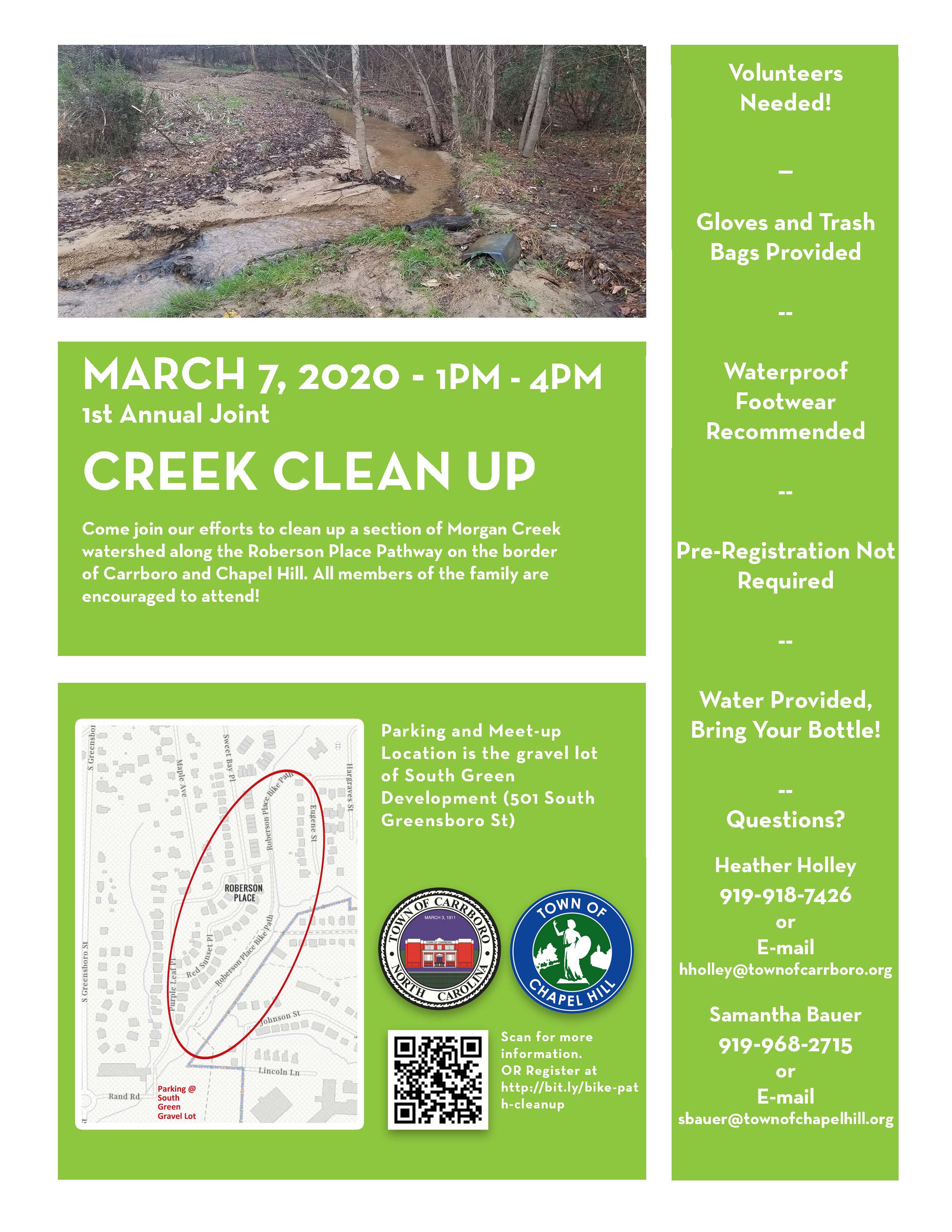 Creek Clean Up Carrboro Flyer