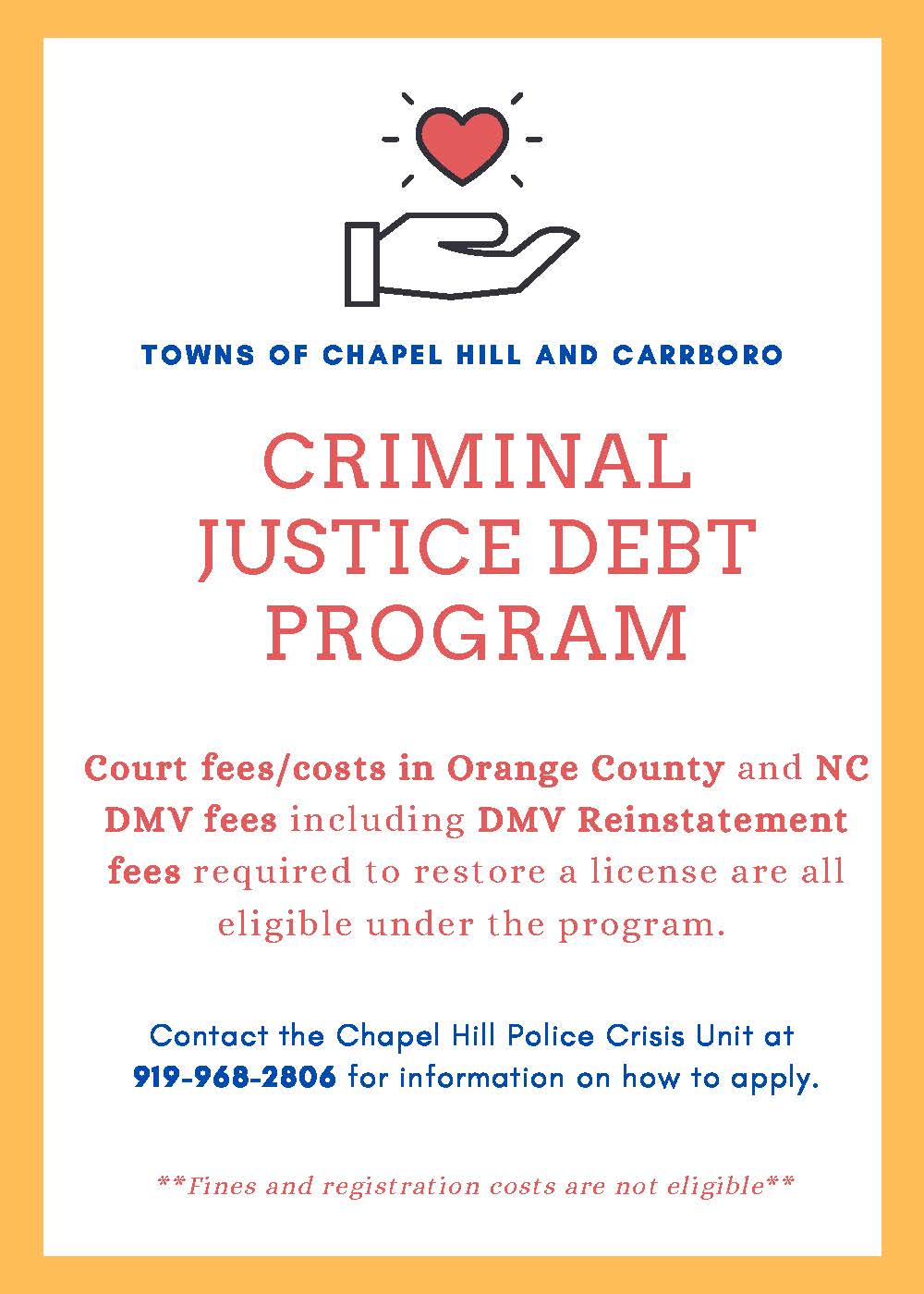 Flyer Criminal Justice Debt Relief