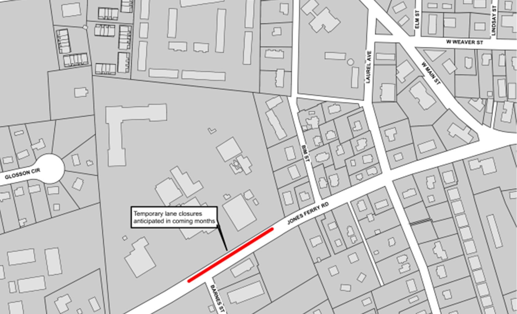 OWASA Update Map for Jones Ferry Road 